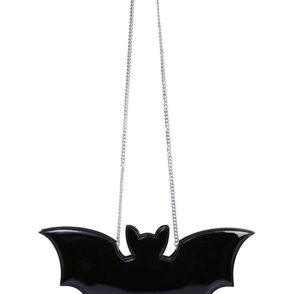 SS20 Moschino Couture Jeremy Scott SHINY BLACK BAT BAG HALLOWEEN TRICK OR CHIC - Picture 5 of 16